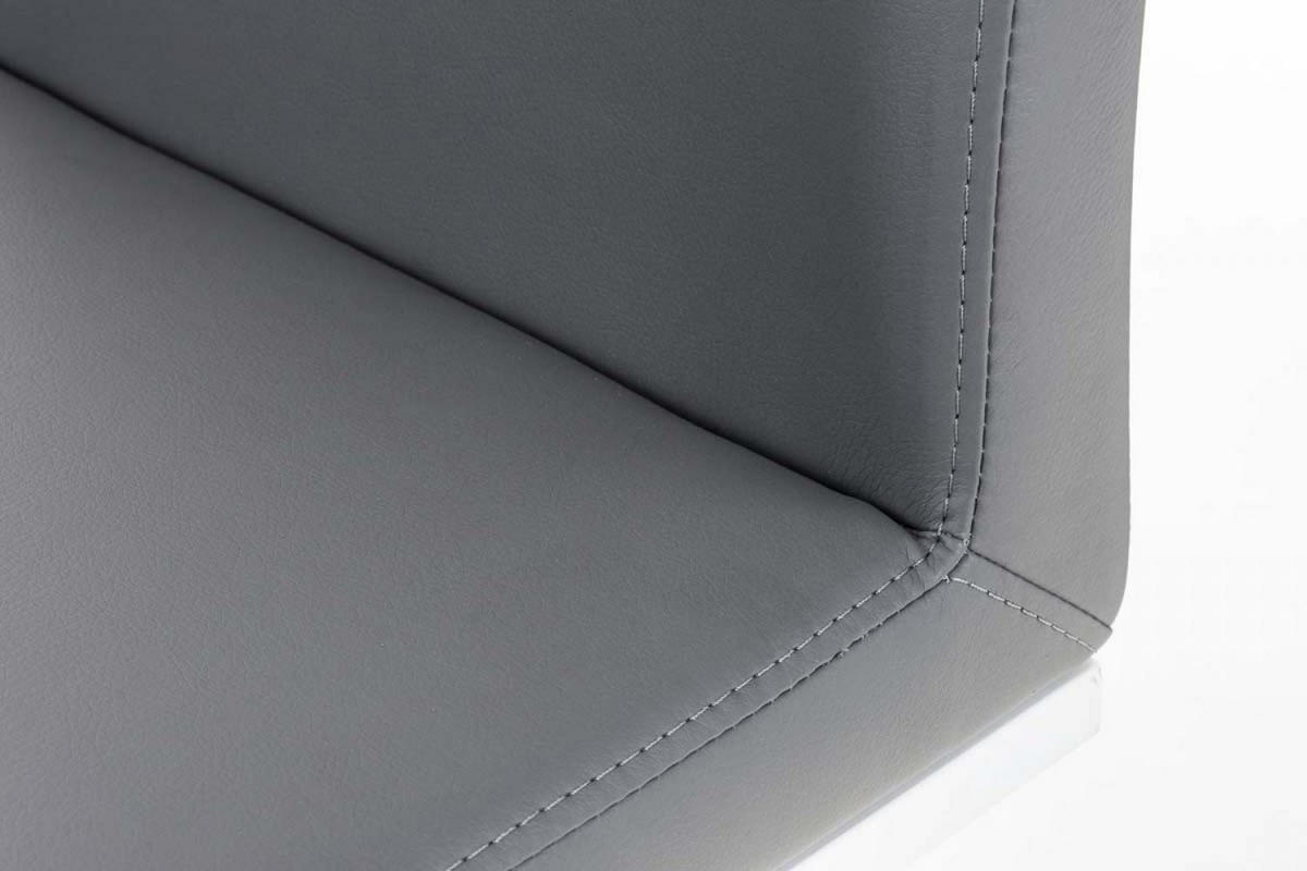 BARHOCKER 2er Set Lederlook Grau - Weiß/Grau, Textil/Metall (42/86/44cm) - CLP