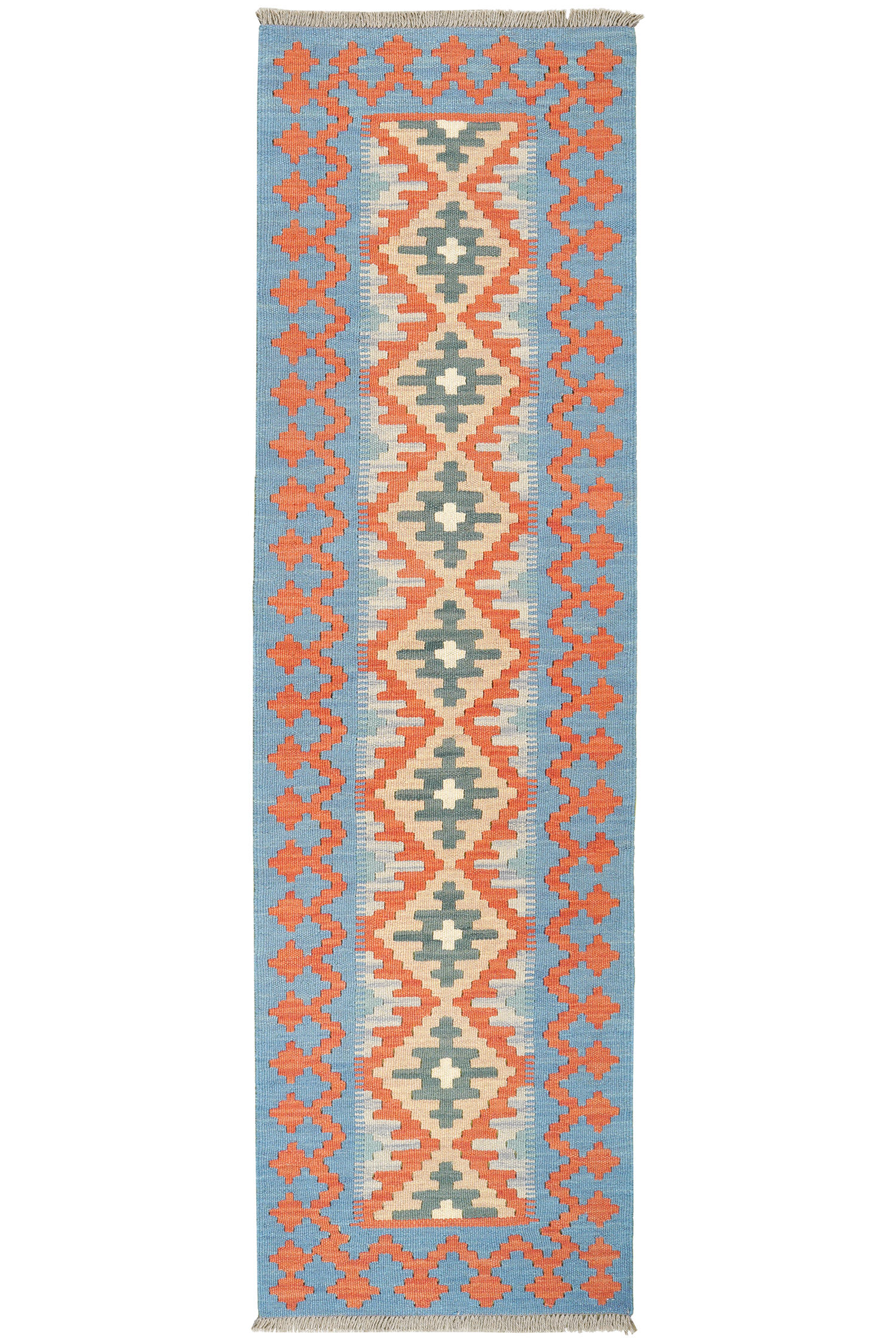 HANDWEBTEPPICH Kelim Gashgai Rot 198/58 cm Schurwolle - Rot, Textil (58/198cm) - Looma