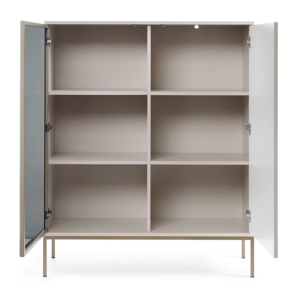 VITRINE Tosena Greige mit LED - Kaschmir/Goldfarben, Holzwerkstoff/Metall (104/126/39cm) - Selsey