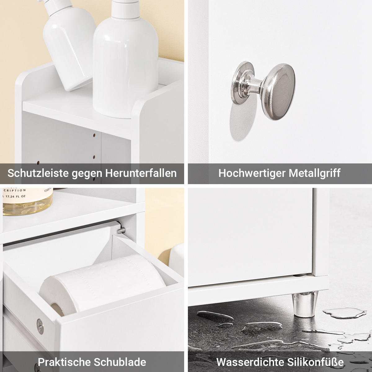 HOCHSCHRANK schmal Weiß, 20x20x145cm - Weiß, Holzwerkstoff (20/145/20cm) - SoBuy