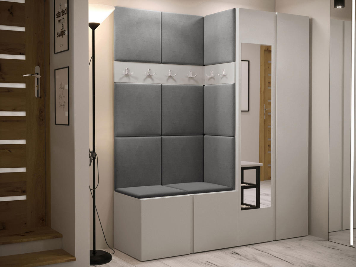 GARDEROBEN-SET Orion XII - Kaschmir/Grau, Holzwerkstoff/Kunststoff (158/186/46cm) - MIRJAN24