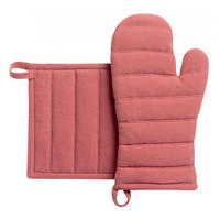 OFENHANDSCHUH- UND TOPFLAPPEN-SET Jona rosenholz 15 x 30 cm - Altrosa, Textil (15/30cm) - Winkler