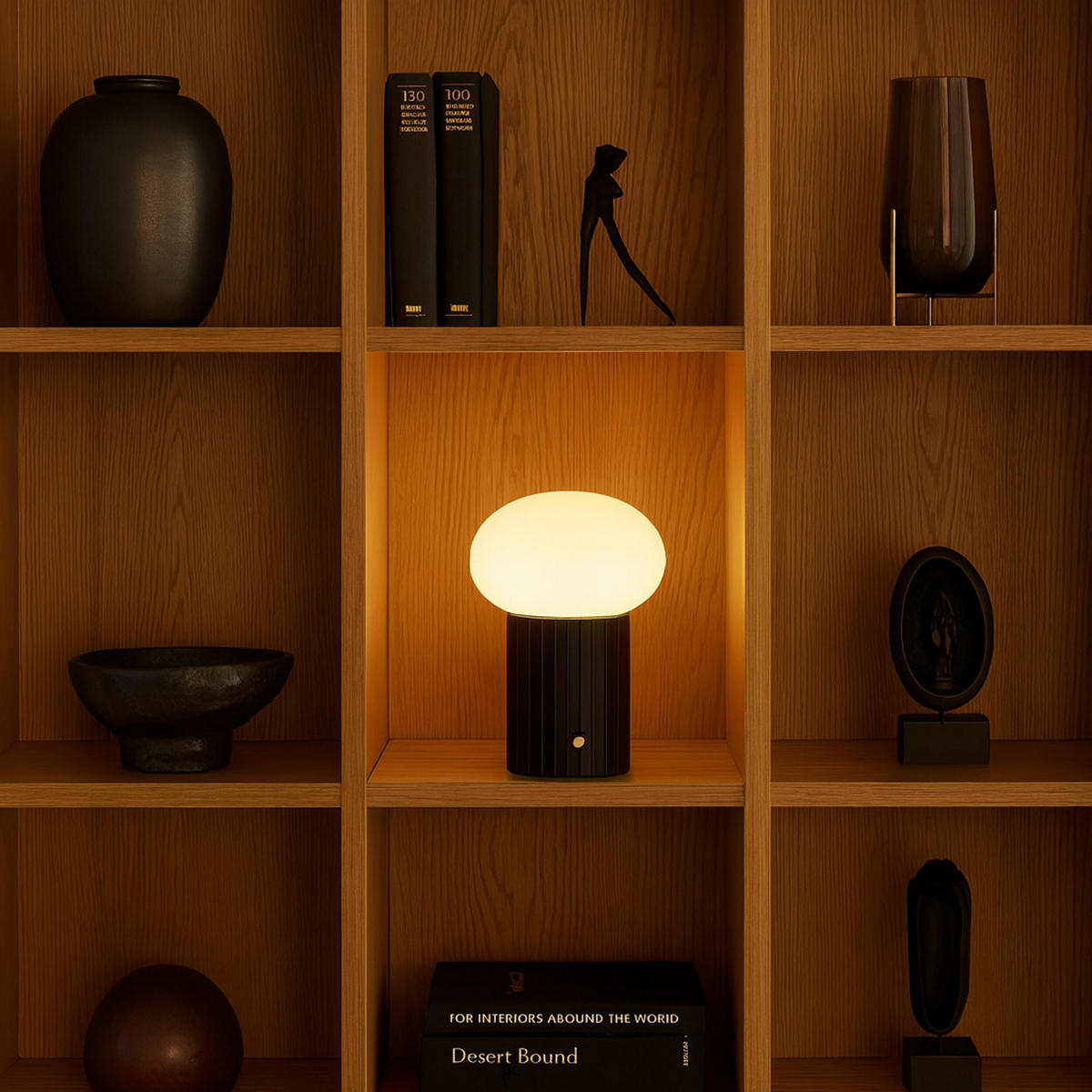 TISCHLEUCHTE Venti Schwarz/Weiß 12/12/18 cm - Multicolor, Kunststoff (12/12/18cm) - Brilliant