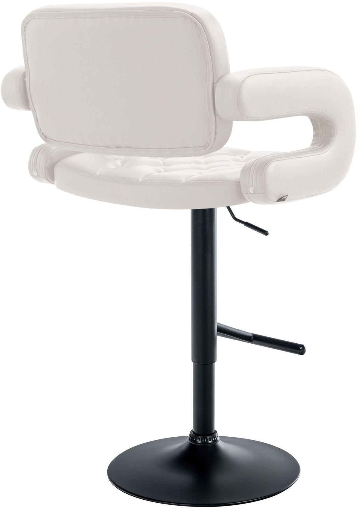 BARHOCKER Lederlook weiß - Schwarz/Weiß, Textil/Metall (62/103/55cm) - CLP