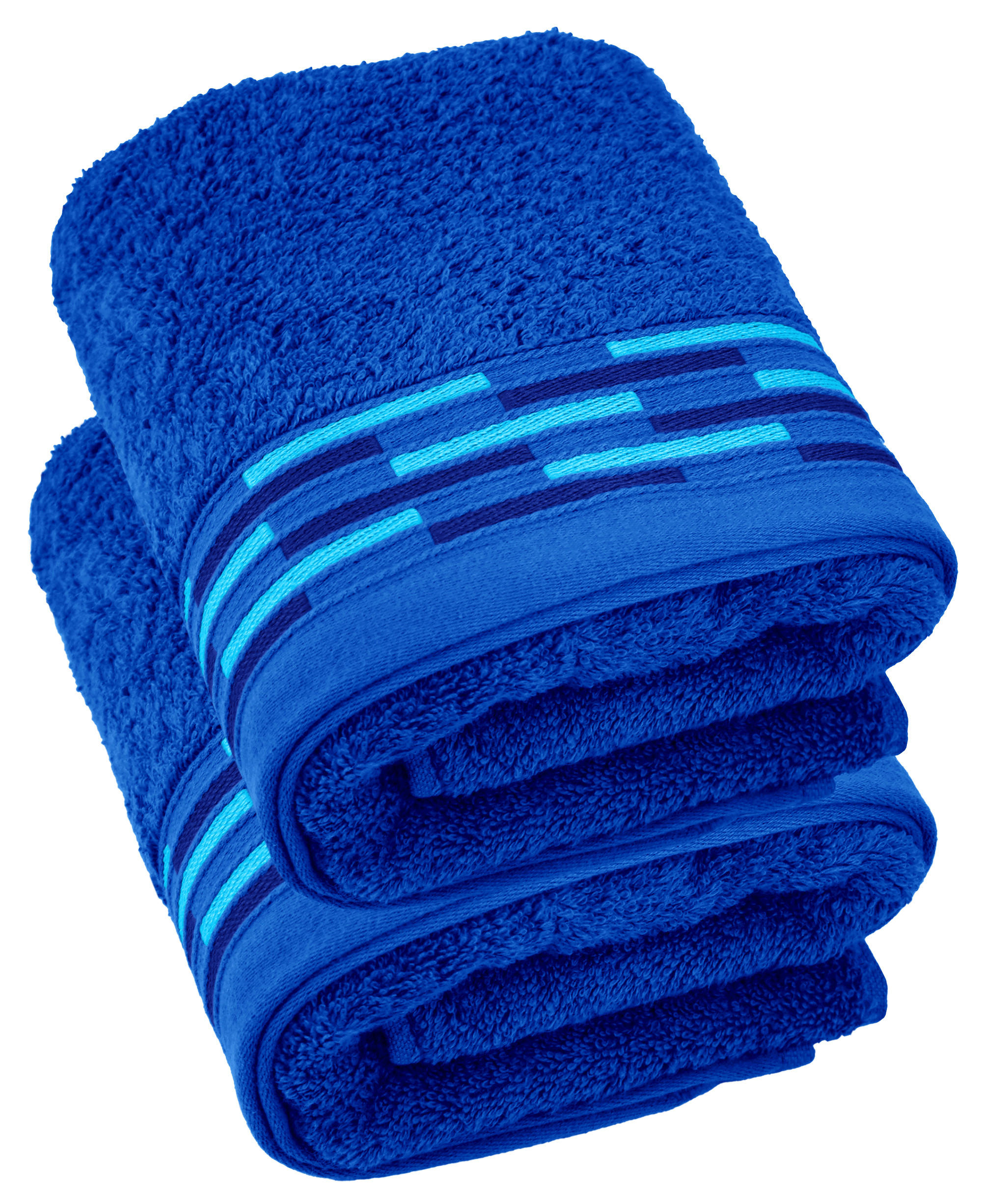 HANDTUCH Lugano Königsblau 2er 50x100 cm - Dunkelblau, Textil (50/100cm) - Lashuma