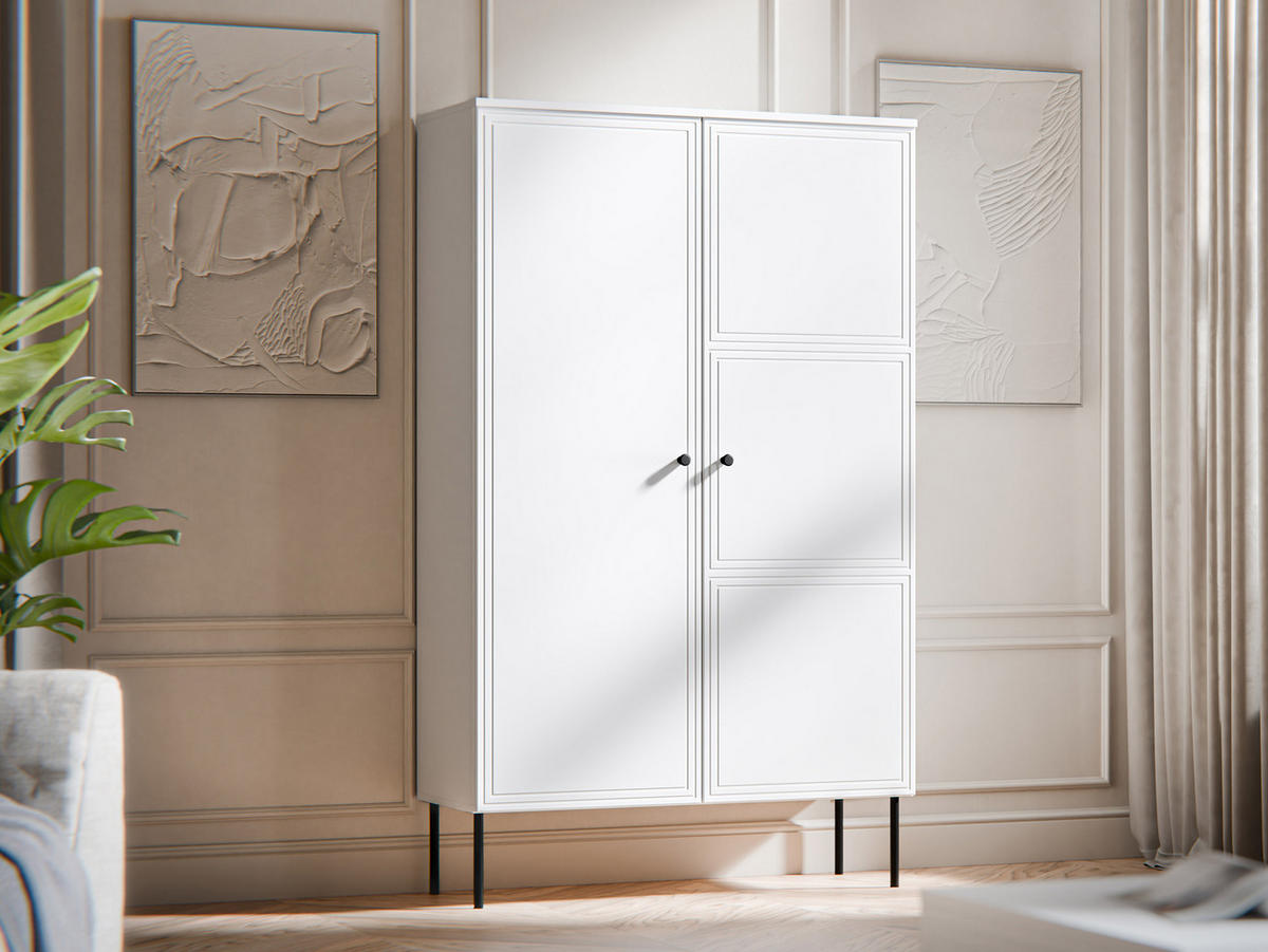 VITRINE Palazzo Bis - Schwarz/Weiß, Holzwerkstoff/Kunststoff (100/166/39cm) - MIRJAN24