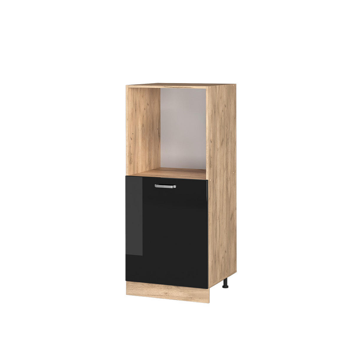 OMARICA ZA PEČICO R-Line Črna visok sijaj - črna/medeni hrast, leseni material (60/143/57cm) - Vicco