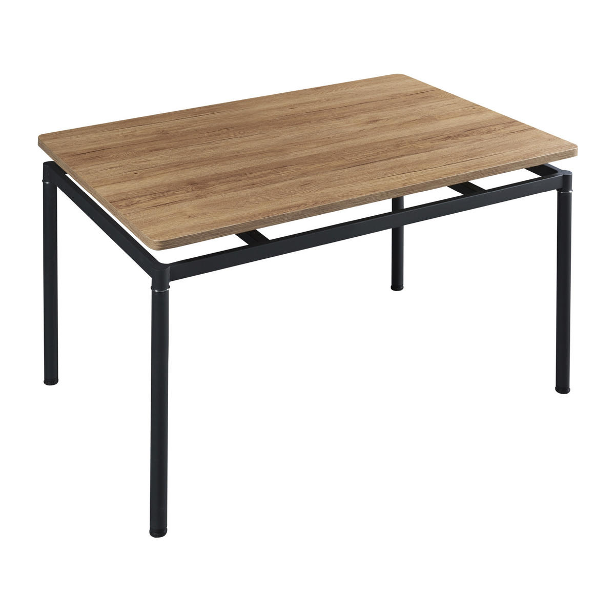 ESSTISCH Hemnes - Eichefarben/Schwarz, Holzwerkstoff/Metall (70/120/75cm) - [en.casa]