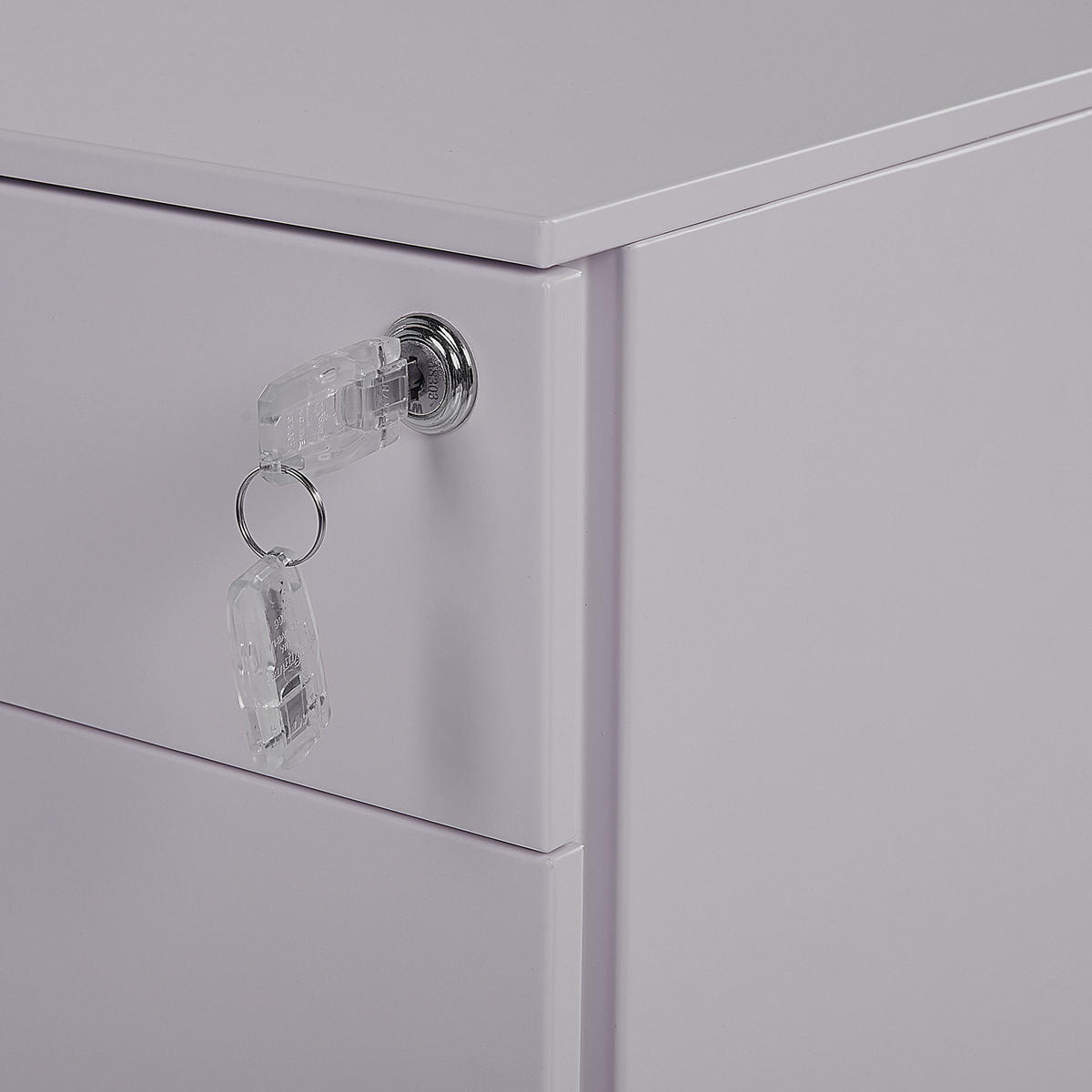 AKTENSCHRANK Metall grau 3 Schubladen mit Rollen Cami - Grau, Metall (39/60/50cm) - Beliani