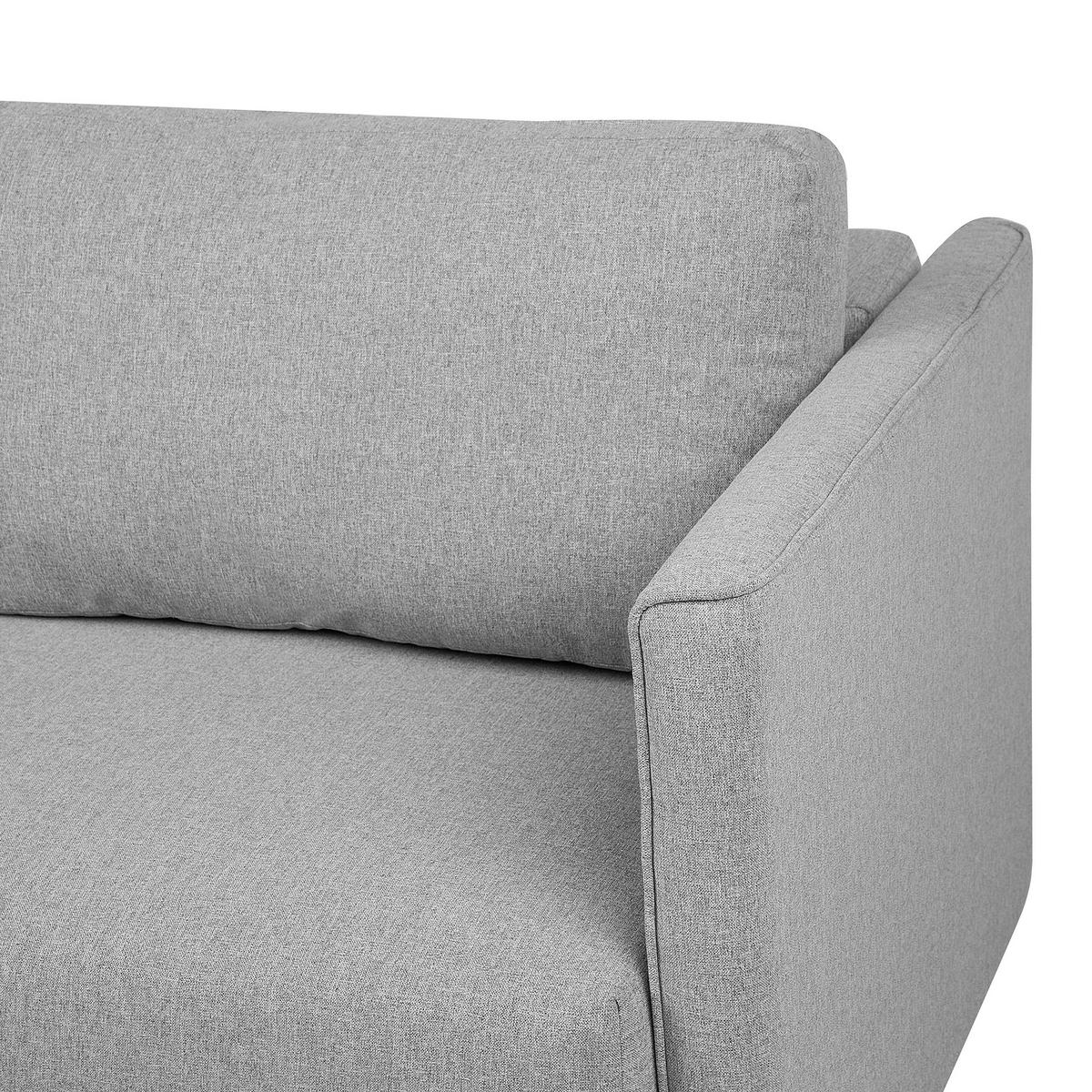 3-SITZER-SCHLAFSOFA Polyester Grau Eksjo - Hellgrau, Textil (220/87/102cm) - Beliani