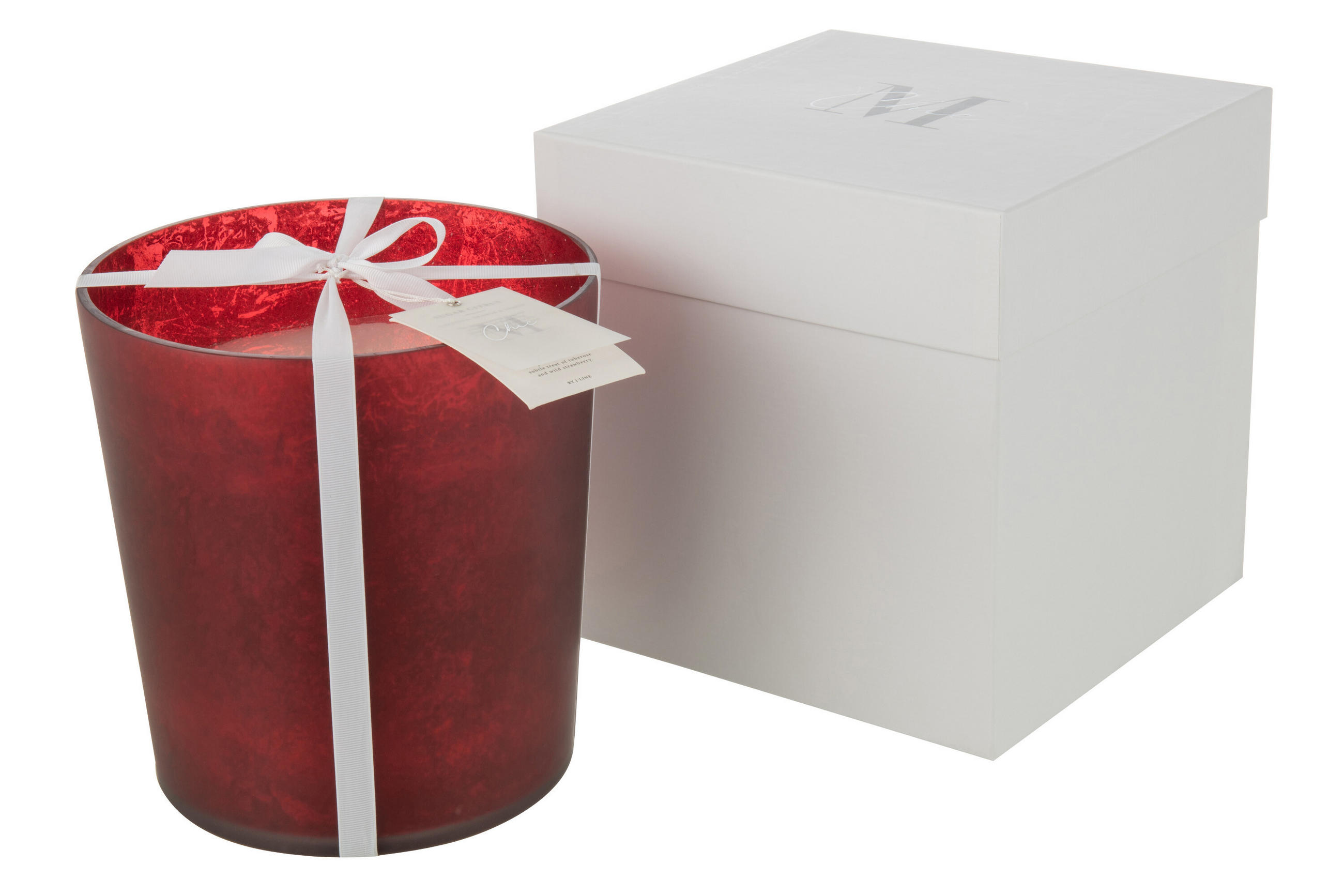 DUFTKERZE M-CHIC - Glas - Rot - L - 140 Std. - Rot, Glas (21/22cm) - J-Line