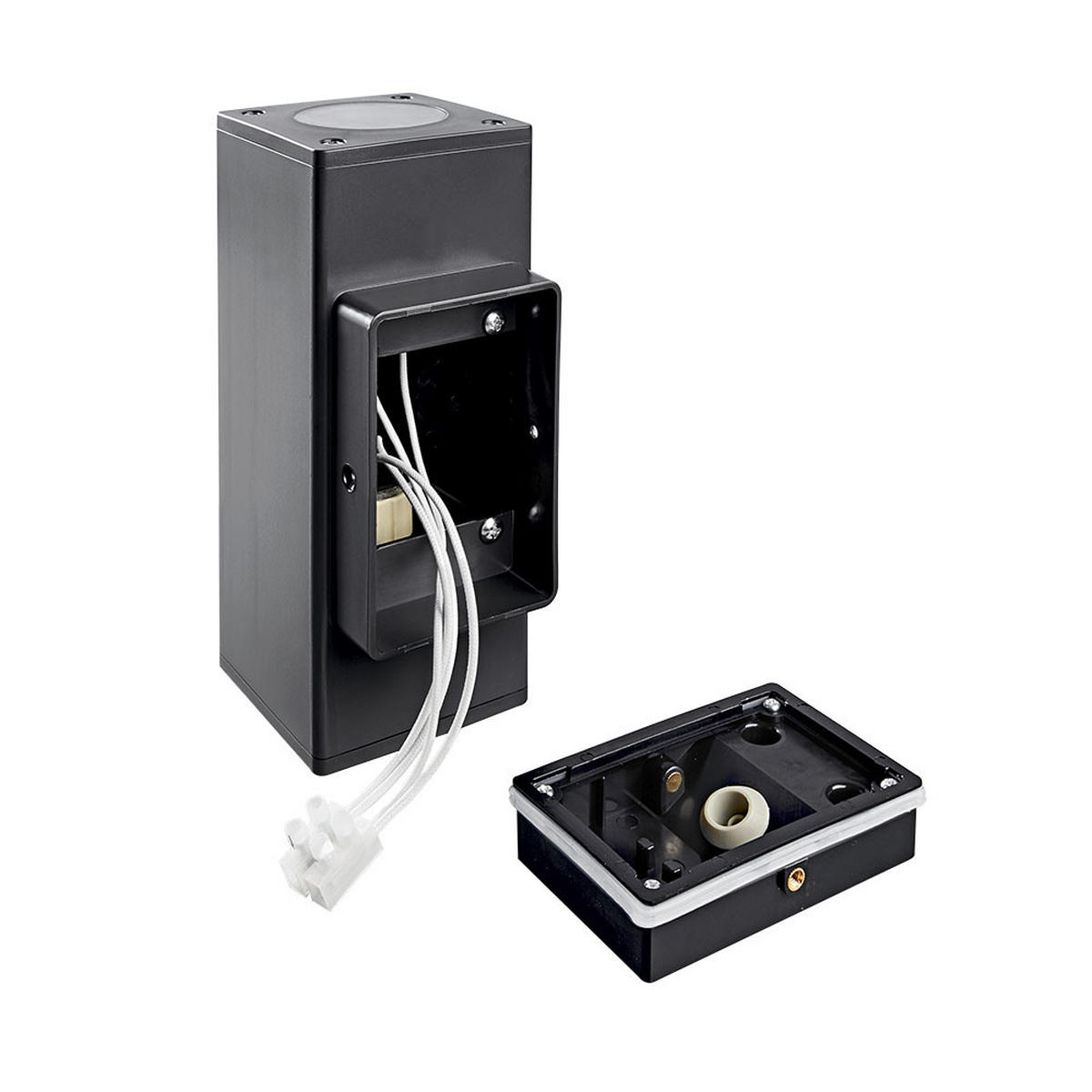 LED AUSSENWANDLEUCHTE Edelstahl Anthrazit 2-flammig - Anthrazit, Metall (9.9/7.6/18.6cm)