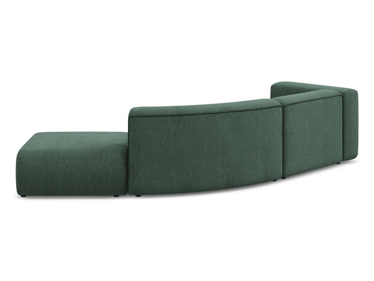 ECKSOFA mit Schlaffunktion Strukturstoff Stoff Grün - Dunkelgrün/Schwarz, Kunststoff/Textil (257/148cm) - Makamii