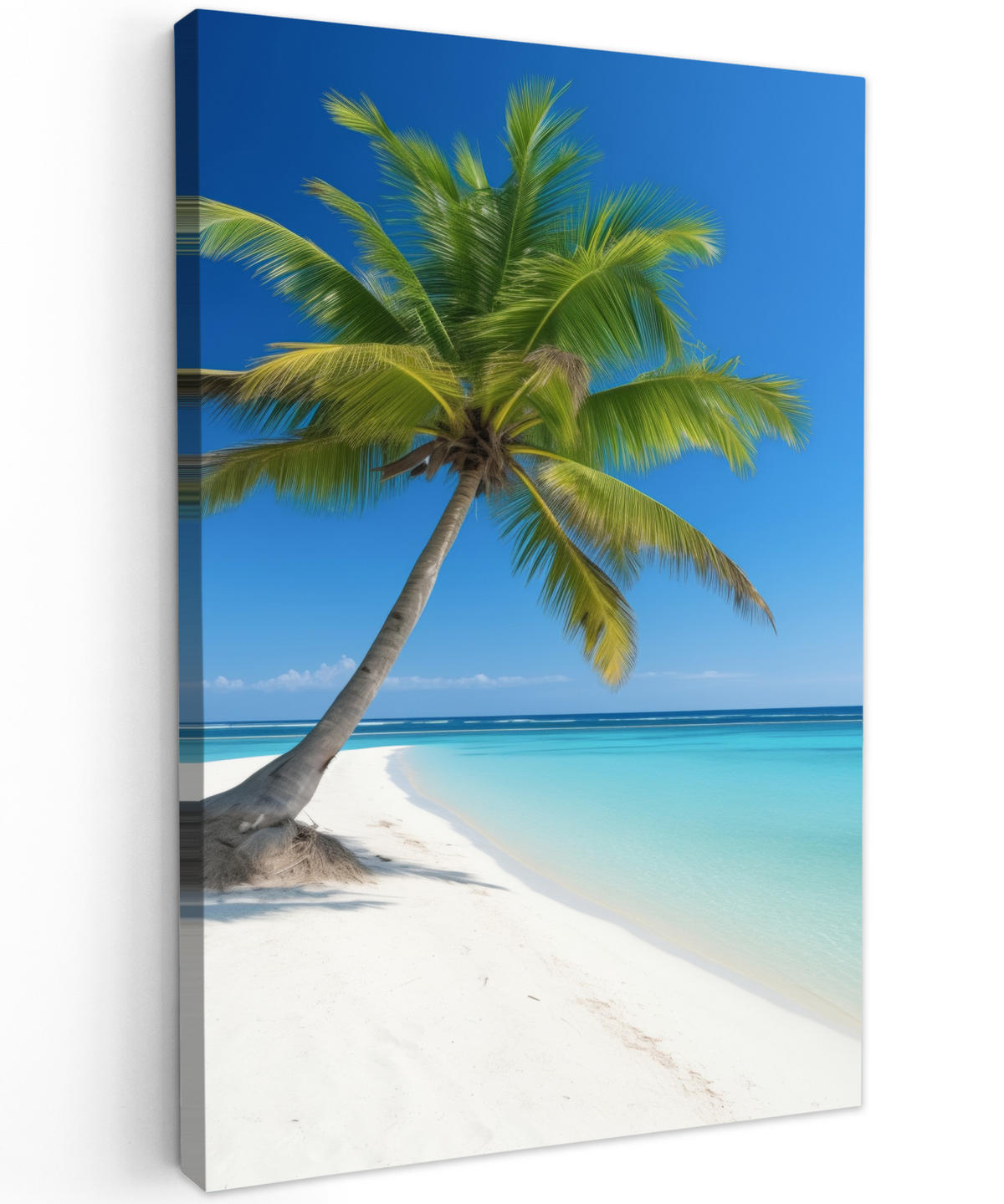 LEINWANDBILD Strand - Palme - Tropisch - Meer 20x30 cm - Grün, Textil (20/30cm) - MuchoWow