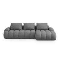 AUSKLAPPBARES-ECKSOFA rechts mit Container Linz aus strukturiertem Stoff grau 3 Sitzplätze - Grau, Textil (142/275cm) - Cosmopolitan Design
