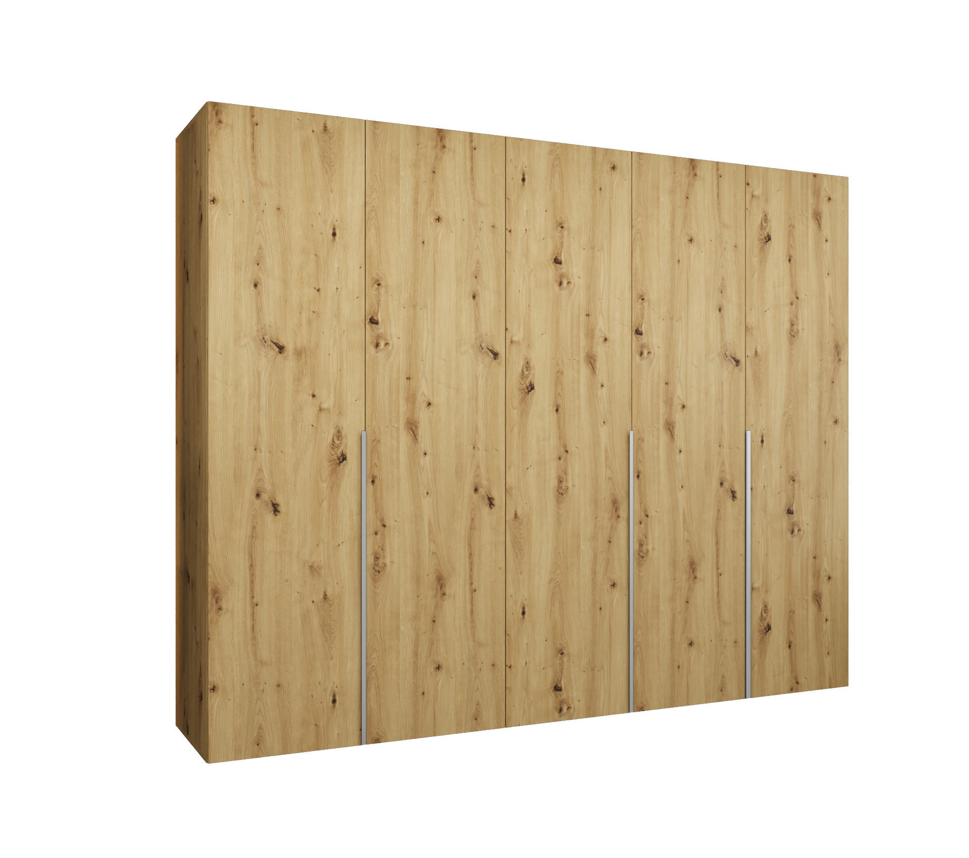 DREHTÜRENSCHRANK 202/250/52 5-türig - Kaschmir/Eiche Artisan, Holz (250/202/52cm) - Abiks Möbel