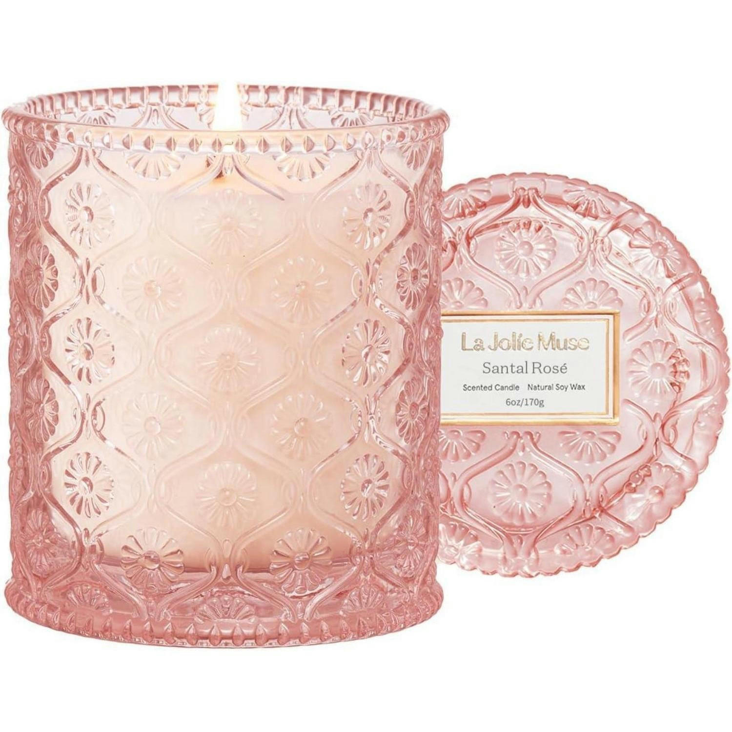 DUFTKERZE im Glas Rose Sandelholz 170g - Rosa, Glas (9cm)