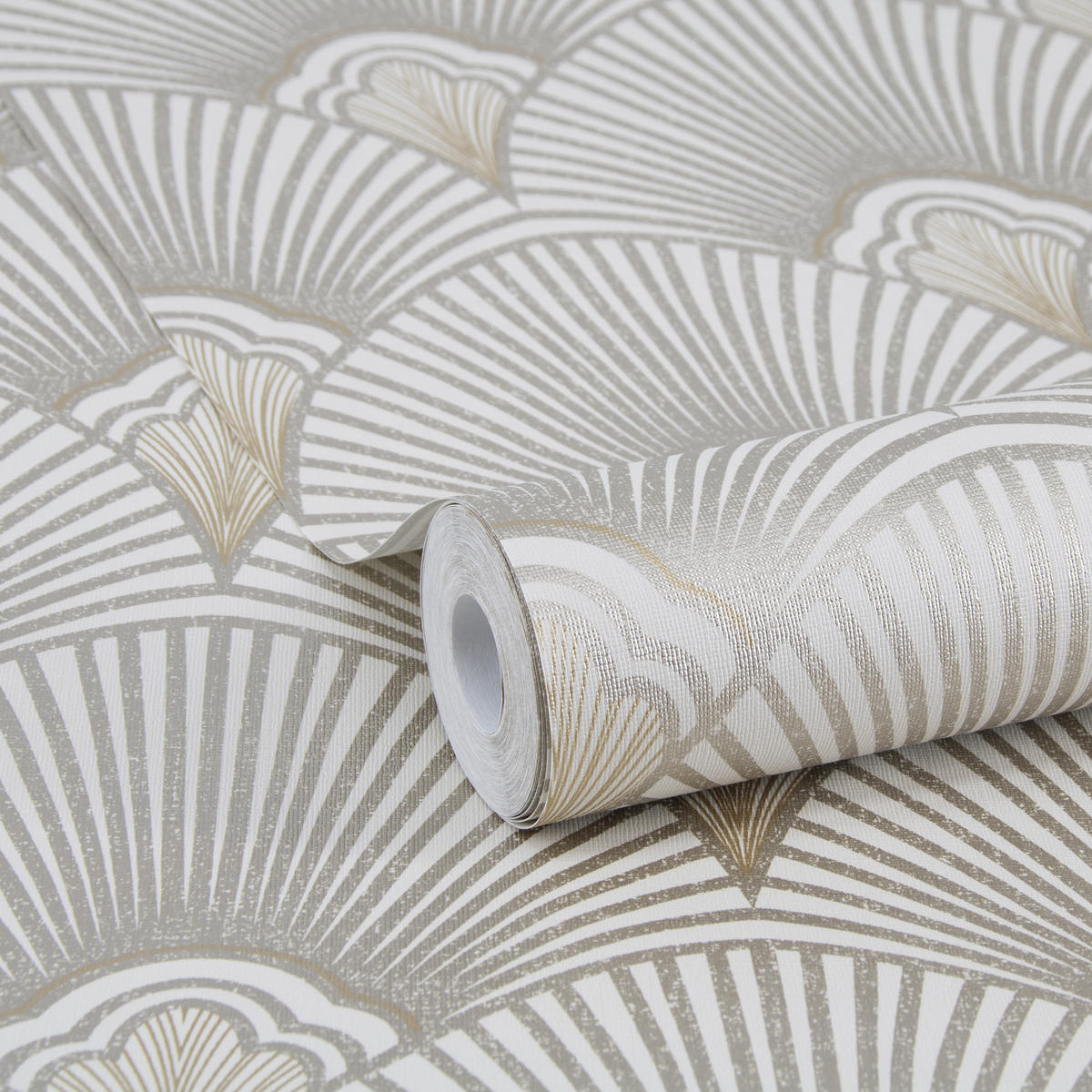 VLIESTAPETE - Art Deco Natur - Beige, Papier/Kunststoff (52/1000cm) - Sublime