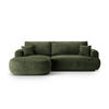 SCHLAFSOFA modular mit Bettkasten links Ella aus Samt grün 5 Sitzplätze - Grün, Textil (174/271cm) - Micadoni