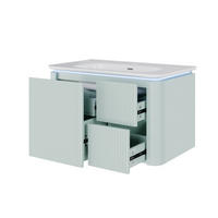 WASCHTISCHKOMBI 80,5/47,5/51 cm in Grün mit LED-Beleuchtung und 4 Schubladen - Grün, Holzwerkstoff (80.5/51/47.5cm) - Flora Grace