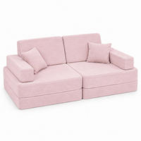 KINDERSOFA Cordsamt Puderrosa - Hellrosa, Textil (160/24/80cm) - AngeLove