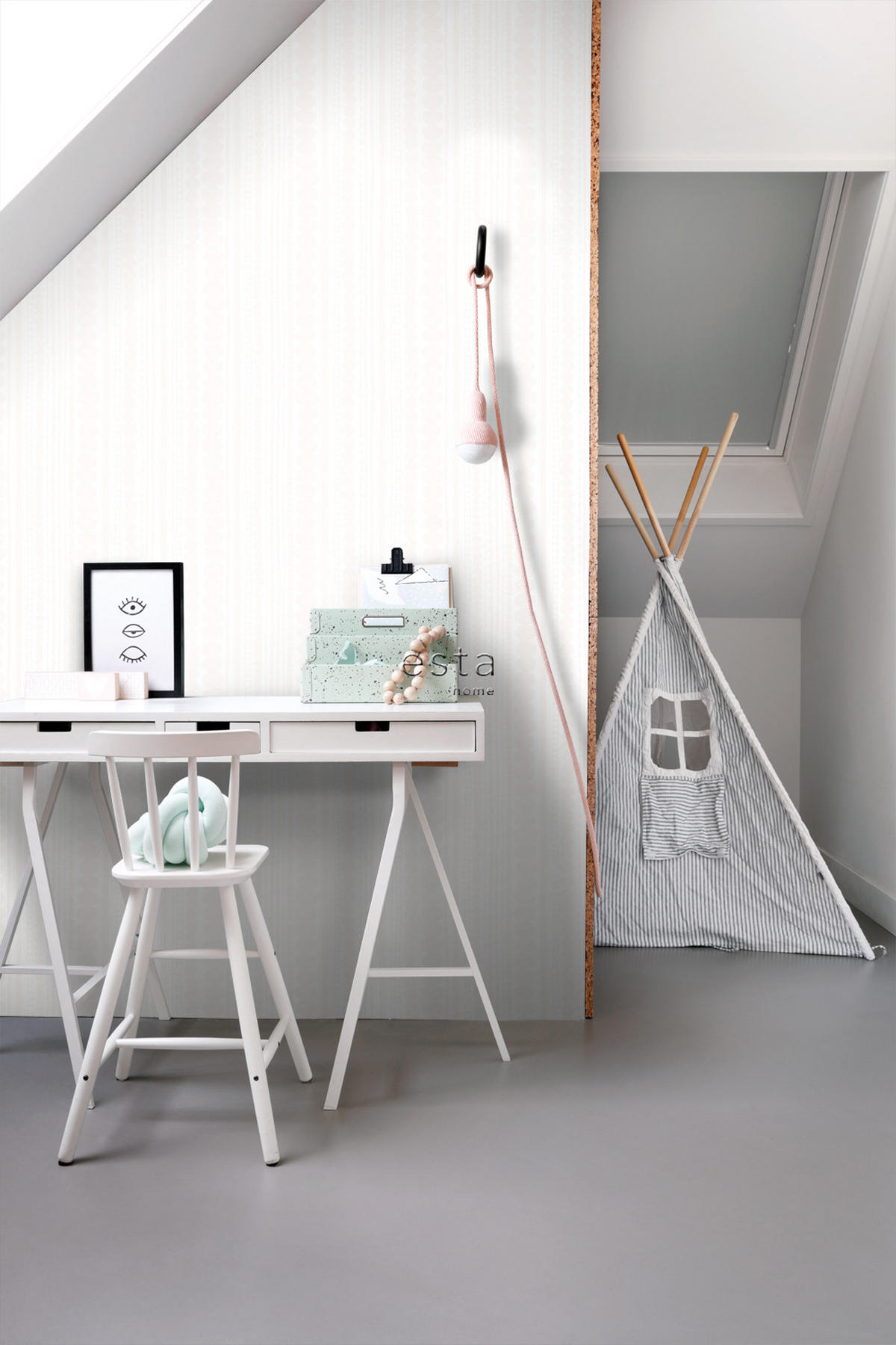 TAPETE Perlen 53 cm x 10.05 m - Weiß, Papier (53/1000cm) - ESTAhome
