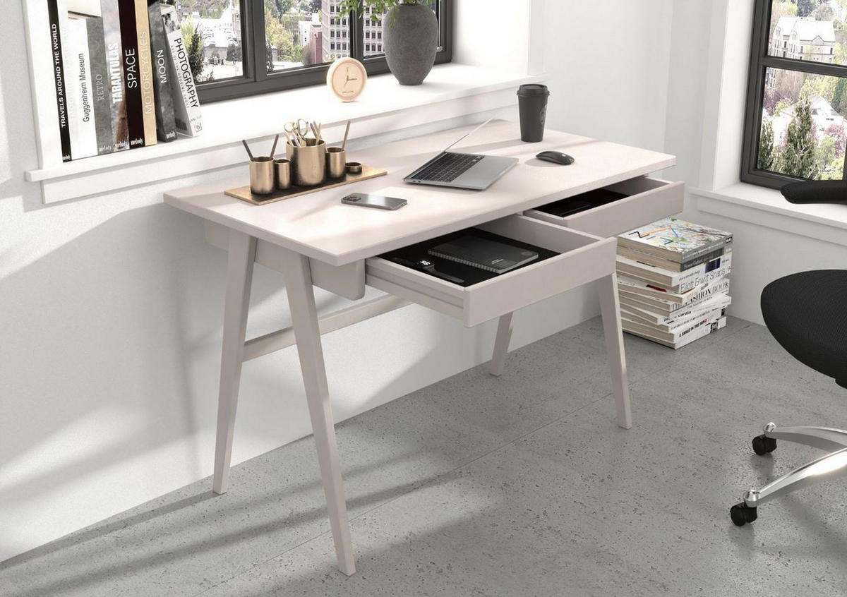 SCHREIBTISCH Edda, 120/65/75 cm in Weiß, Buchenholz - Weiß, Holz/Buchenholz (65/120/75.5cm) - Visby