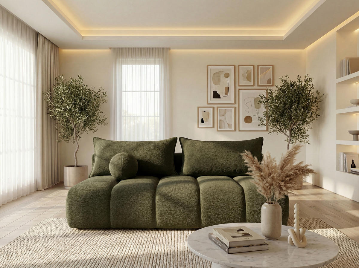 SCHLAFSOFA Milla mit Bettkasten, Dunkelgrün 205/97/85 cm - Dunkelgrün, Textil/Metall (205/97/85cm) - WFL GROUP