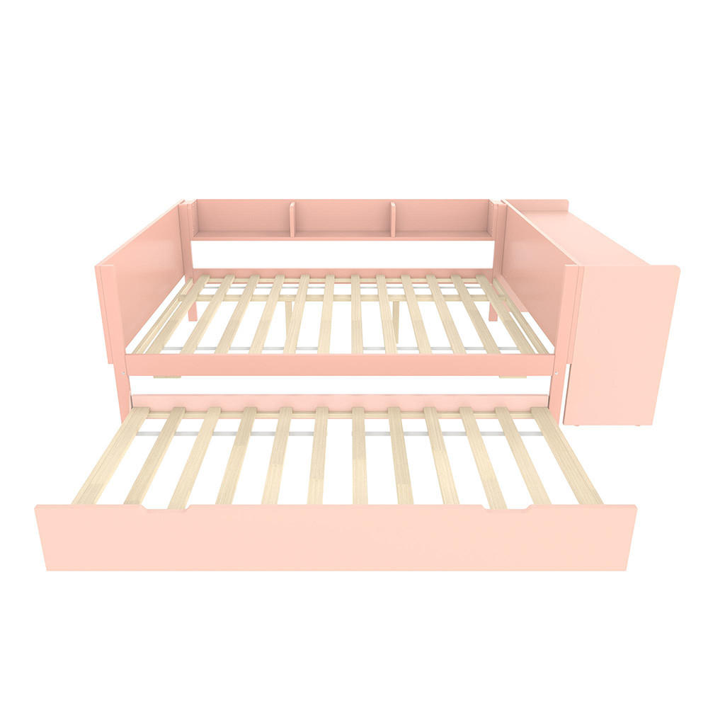 DOPPELBETT 140x200cm mit Rollbett in Rosa - Pink, Holz (140/200cm) - KOMHTOM