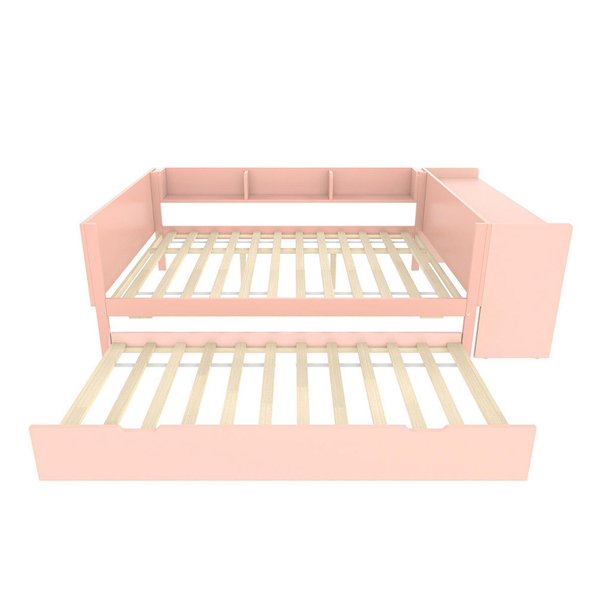 DOPPELBETT 140x200cm mit Rollbett in Rosa - Pink, Holz (140/200cm) - KOMHTOM