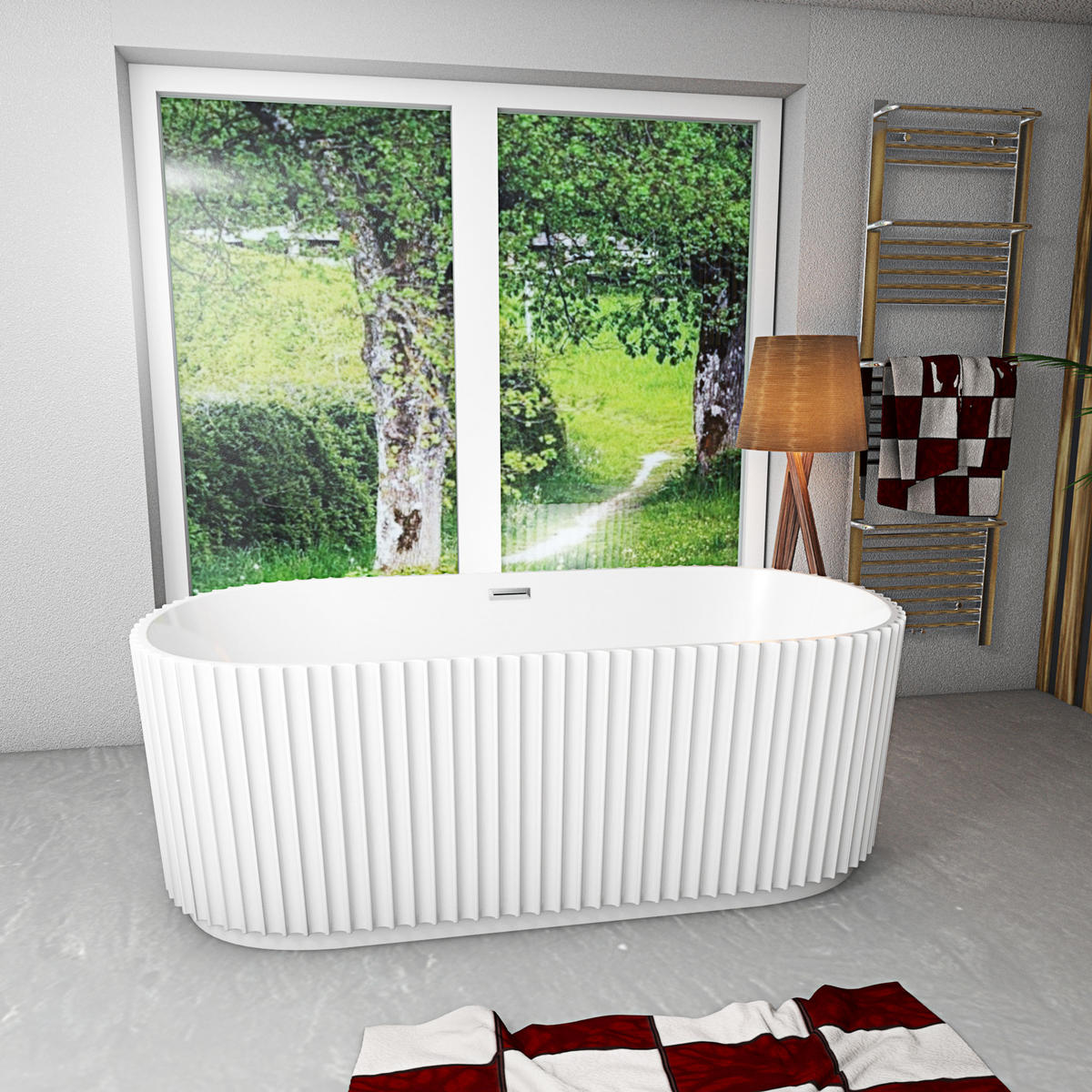 FREISTEHENDE Badewanne Wanne F08 170x80cm - Weiß, Glas/Kunststoff (80/58/170cm) - AcquaVapore by Sandra Jentho