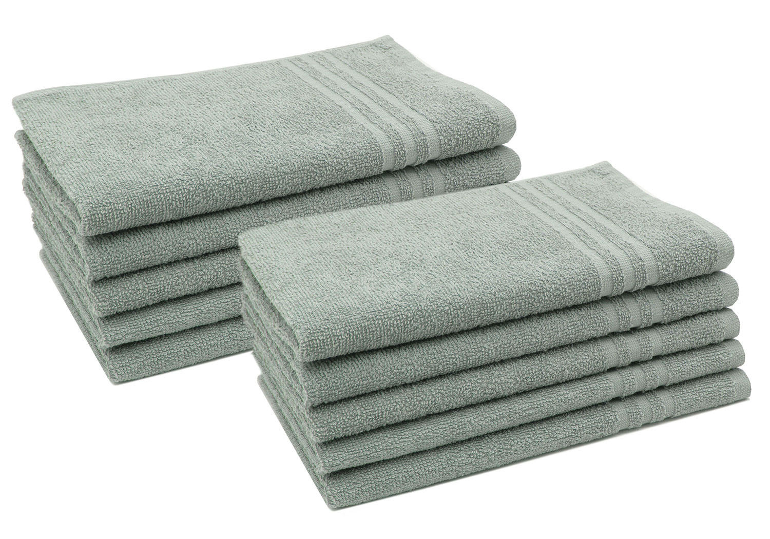 GÄSTETÜCHER, 10er-Set, 30x50 cm, 100% Baumwolle, Grau - Grau, Textil (30/50cm) - Zollner