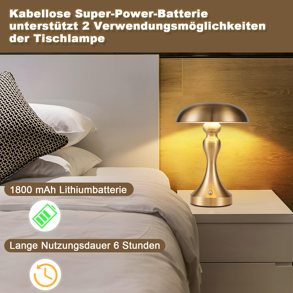 TISCHLAMPE Ronan 15.5/15.5/22 cm - Goldfarben, Metall (15.5/15.5/22cm) - ZMH