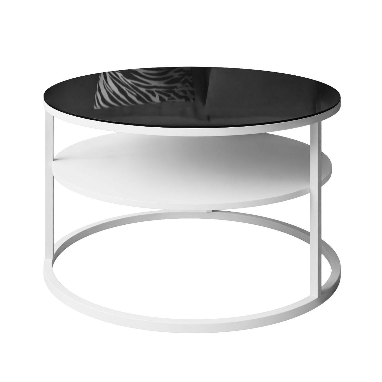 COUCHTISCH CIRI GLASS mit Regal - Weiß, Glas (70/70/47.4cm) - Lookway