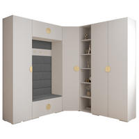 GARDEROBEN-SET 236,7/231,7/47 - Goldfarben/Weiß, Holz/Kunststoff (181.7/236.7/47cm) - Abiks Möbel