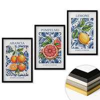 WANDBILDER 3er-Set - 40x60 cm Schwarzer Rahmen - Italienische Zitrus-Modeplakate - Schwarz, Kunststoff (40/60cm) - ArtPrintCave
