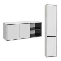 SKŘÍŇKA POD UMYVADLO 120cm Sophéa 2er-Set Bílá - bílá, kompozitní dřevo (120/50.8/48cm) - Petits-meubles