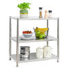 EDELSTAHL-REGAL 74x41x77 cm bis 120kg mit 3 Ebenen - Grau, Metall (41/77/74cm) - shelfr