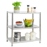 EDELSTAHL-REGAL 74x41x77 cm bis 120kg mit 3 Ebenen - Grau, Metall (41/77/74cm) - shelfr
