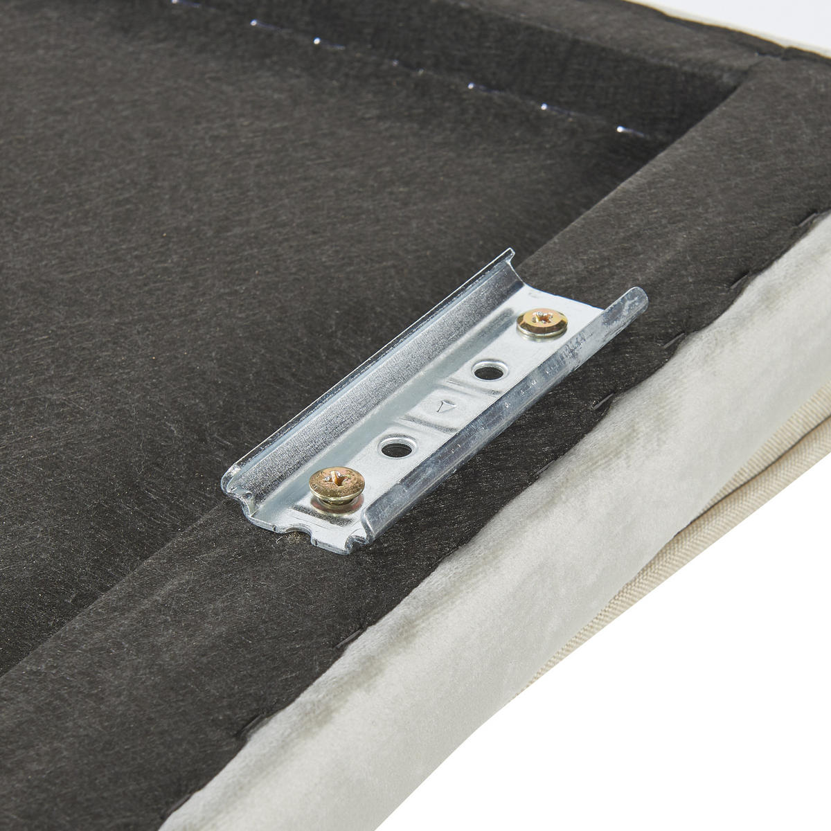 ČELO POSTELE Tervo - světle šedá, kompozitní dřevo/textil (160/50/5cm) - [en.casa]