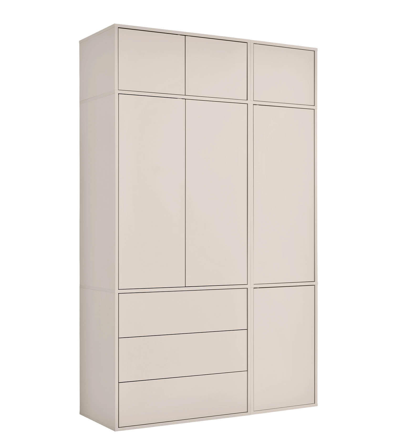 KLEIDERSCHRANK Der Robe - Beige, Holzwerkstoff (137/234/58cm) - Mokebo