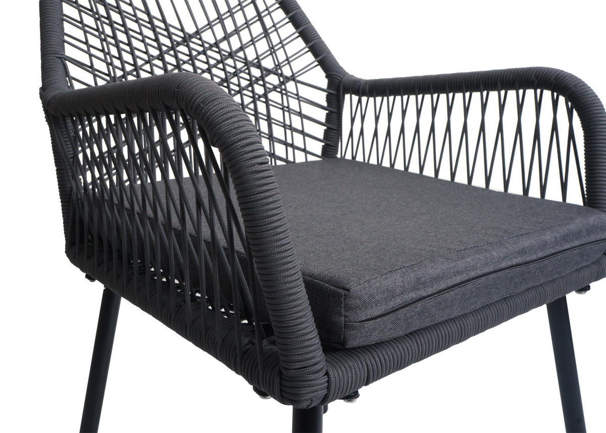 GARTENSTUHL Anthrazit, Granit - Anthrazit/Grau, Textil (54/81/62cm) - MCW