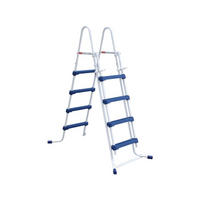 POOLLEITER Surestep Weiß Blau - Weiß, Metall (140/122/66cm) - Habitat Garten