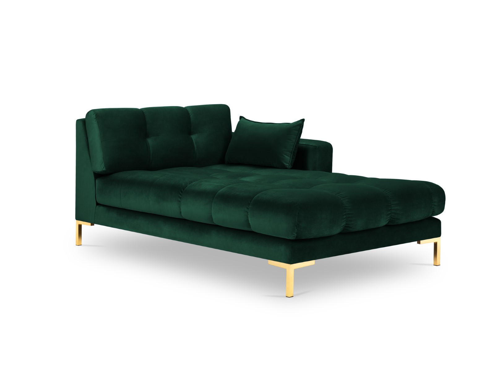CHAISELONGUE rechts Mamaia aus Samt flaschengrün - Grün, Textil (102/75/185cm) - Micadoni