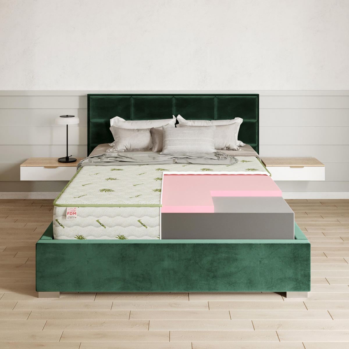 KALTSCHAUMMATRATZE Venado - Weiß, Textil (160/200cm) - FDM