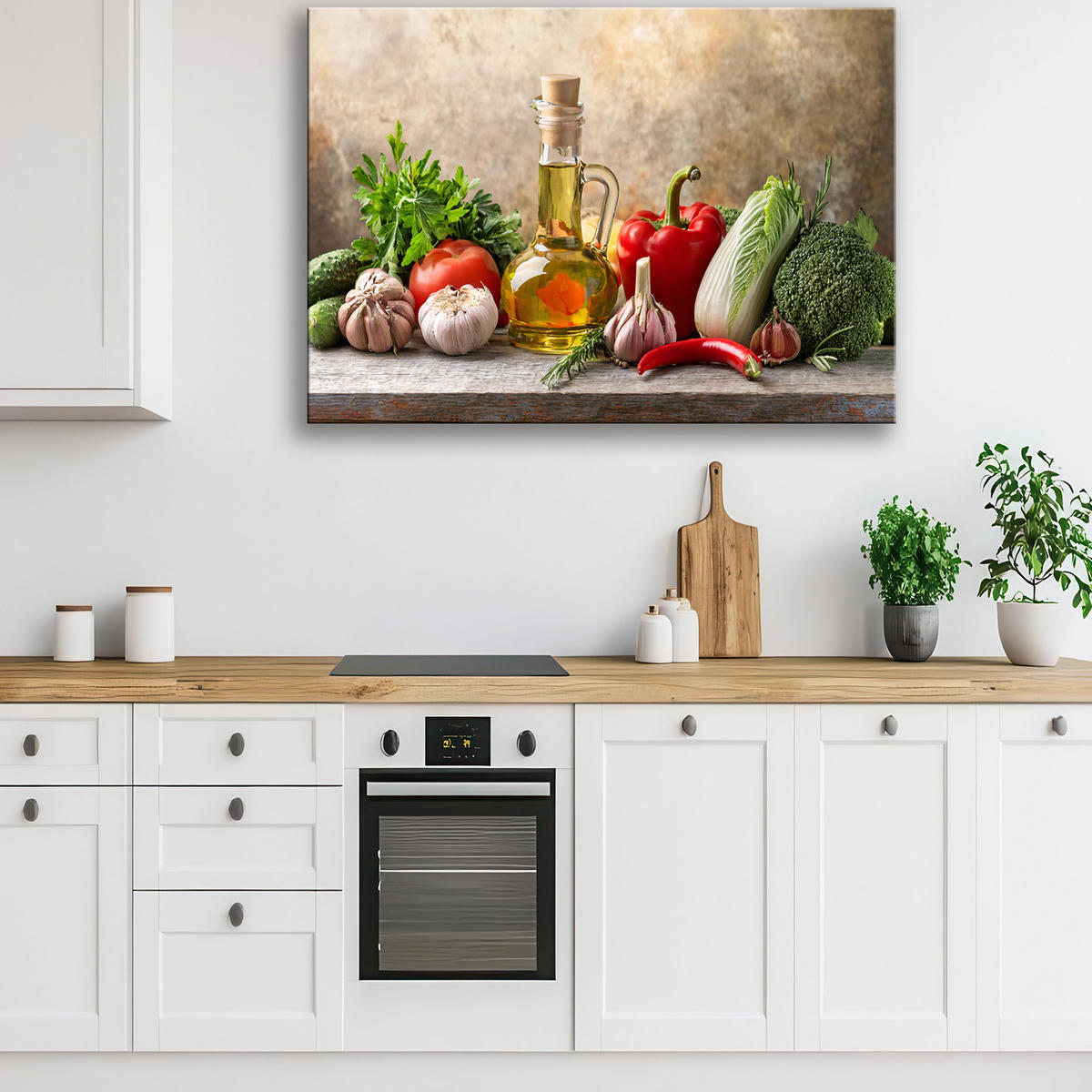 WANDBILD gemüse für die küche - Multicolor, Textil (60/40cm) - Feeby