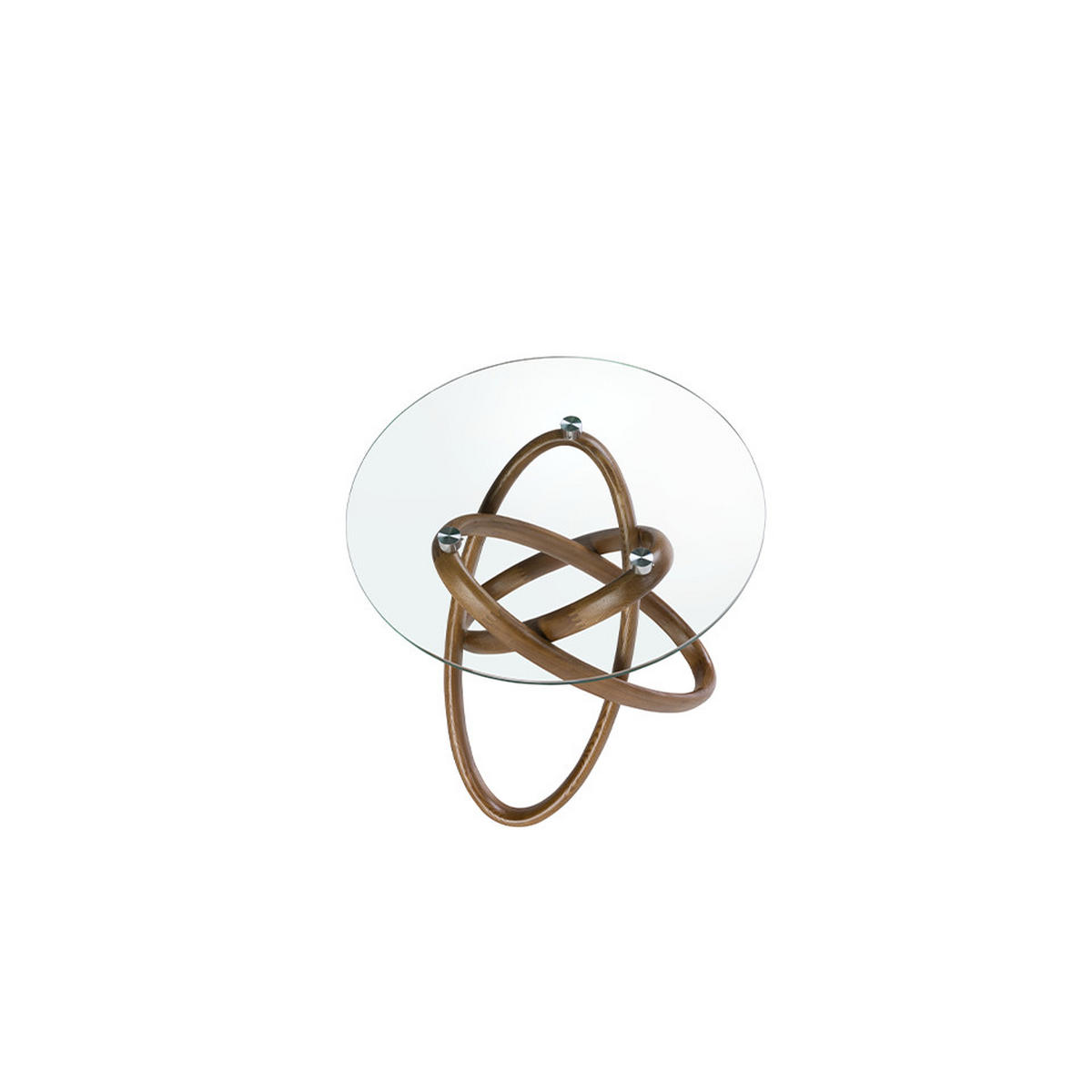 ECKTISCH Glas Walnuss 55/55/50 cm - Transparent/Walnussfarben, Glas (55/55/50cm) - ANGEL CERDA