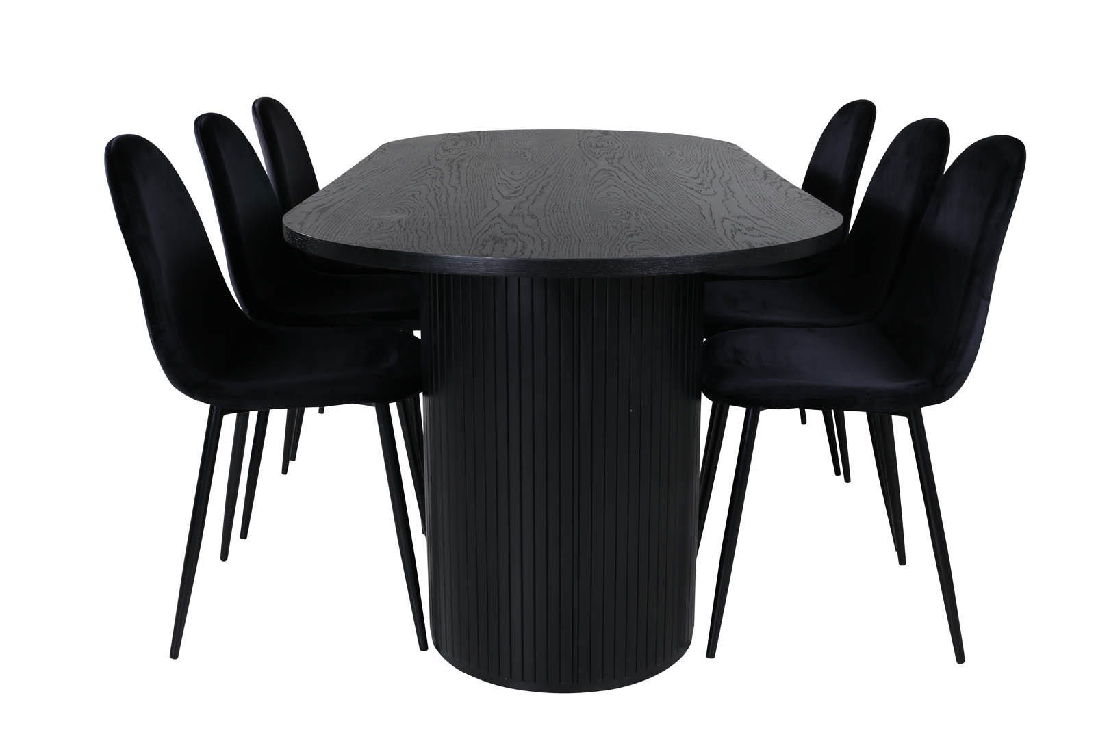 TISCHGRUPPE Schwarz - Schwarz, Holzwerkstoff (90/75/200cm) - ebuy24