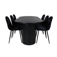 TISCHGRUPPE Schwarz - Schwarz, Holzwerkstoff (90/75/200cm) - ebuy24