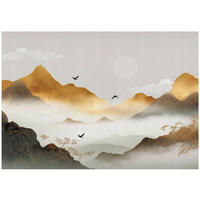 FOTOTAPETE Gebirge Natur Braun 300x210 cm - Multicolor, Papier (300/210cm) - Wallarena